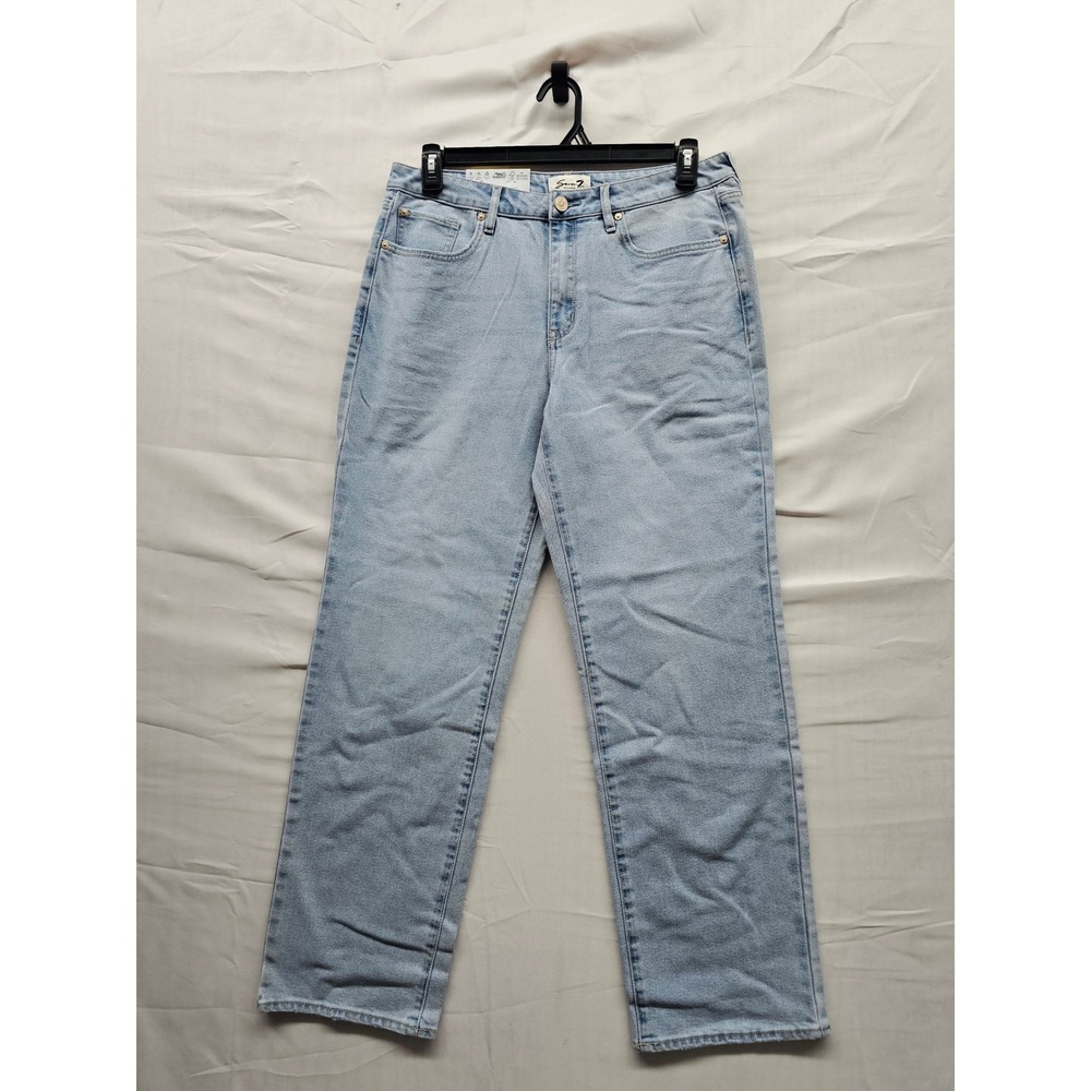 Seven7 Womens Loose Straight High Rise Jeans Blue Cotton Blend Casual Size 8